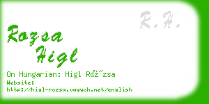 rozsa higl business card